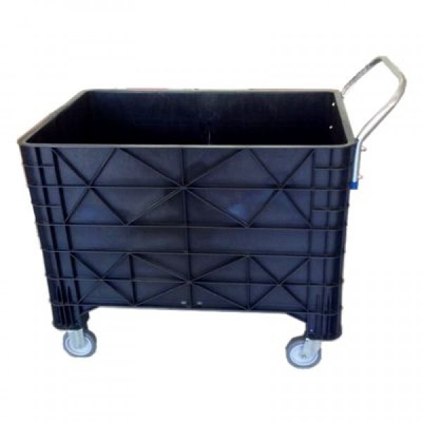 CARRO COLETOR PRETO SEM TAMPA -  370 L